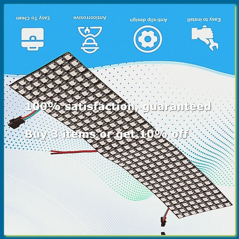 WS2812 Programmable LED Light Individually Addressable Flexible Strip DC5V 8x32 for Video Display