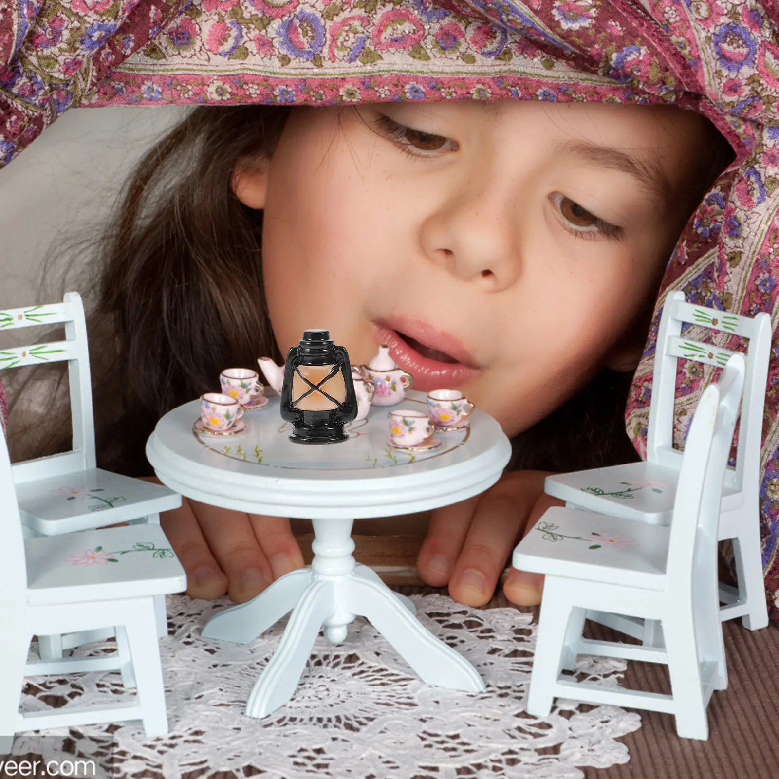 

12Pcs Lamp Miniature Vintage Lantern Hanging Mini House Decor Micro Landscape Decorative Light