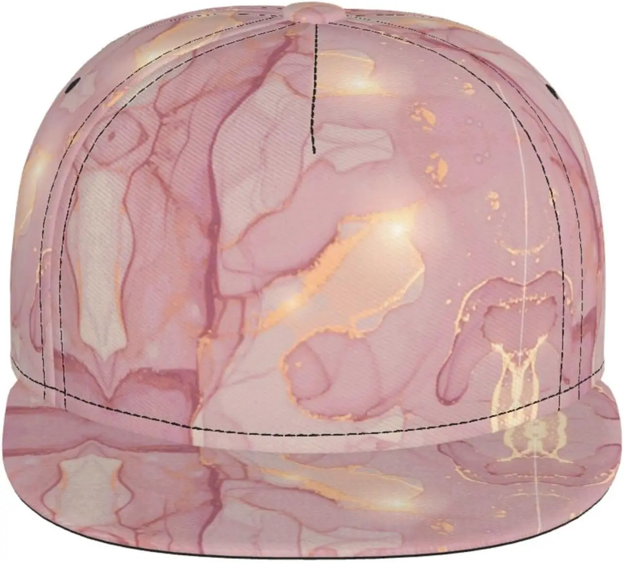 Pink Purple and Gold Stone Marble Texture Baseball Cap for Men Women, Adjustable Trucker Hat Snapback Sun Dad Cap Lightweight