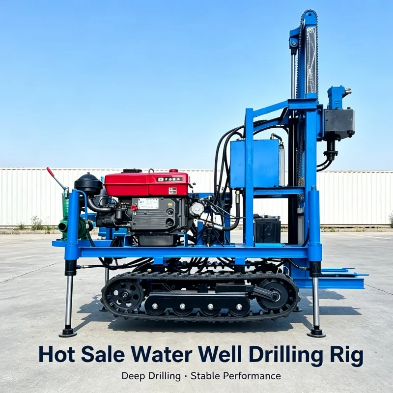 Customized 22‑25 HP Crawler Water Well Drilling Rig, Small Diesel Hydraulic Crawler Drilling Machine for Farm Water Supply