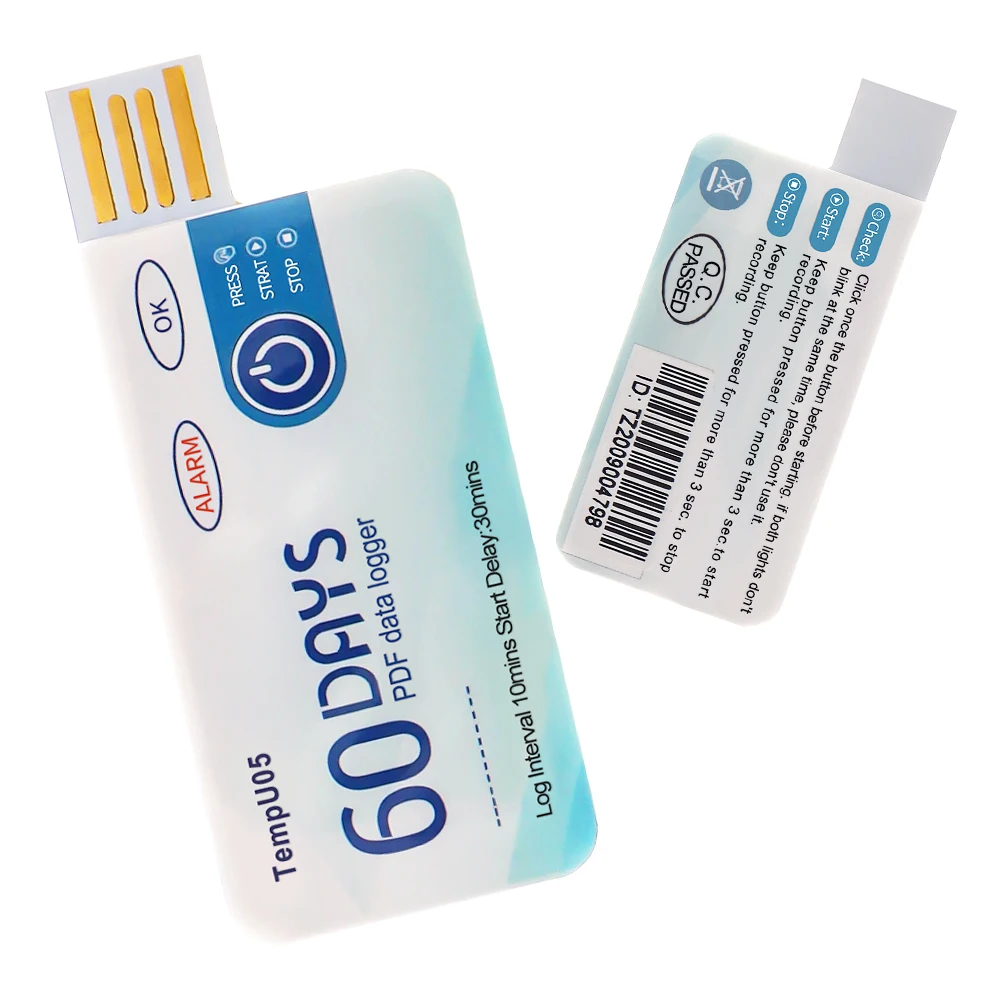 

60/90 Days Temperature Data Logger USB PDF Report Single Use Temperature Data Logger Disposable Temperature Recorder