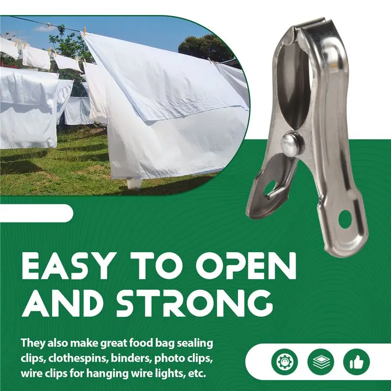 Y50A-60 PCS Garden Clips,Greenhouse Clamps Made Of Stainless Steel For Netting,Garden Hoops Or Greenhouse Hoops