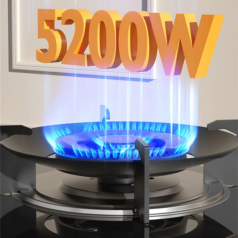 เตาแก๊สหัวเดียว 5.2KW - เตาไฟรุนแรงพร้อมระบบดับเพลิงอัตโนมัติ, เตาแก๊สธรรมชาติในครัวเรือนสำหรับห้องครัว