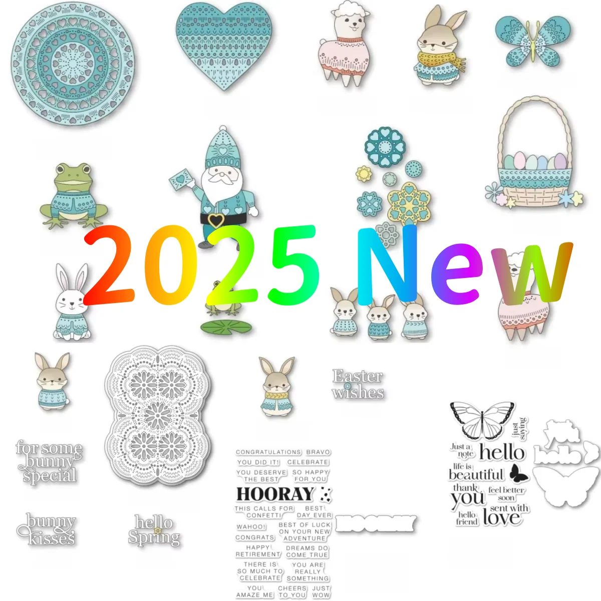 

Rabbit Egg Sheep Cutting Dies Stamps for DIY Decorating Scrapbook Paper Card Album Embossing Craft Supplies 2025 Easter New