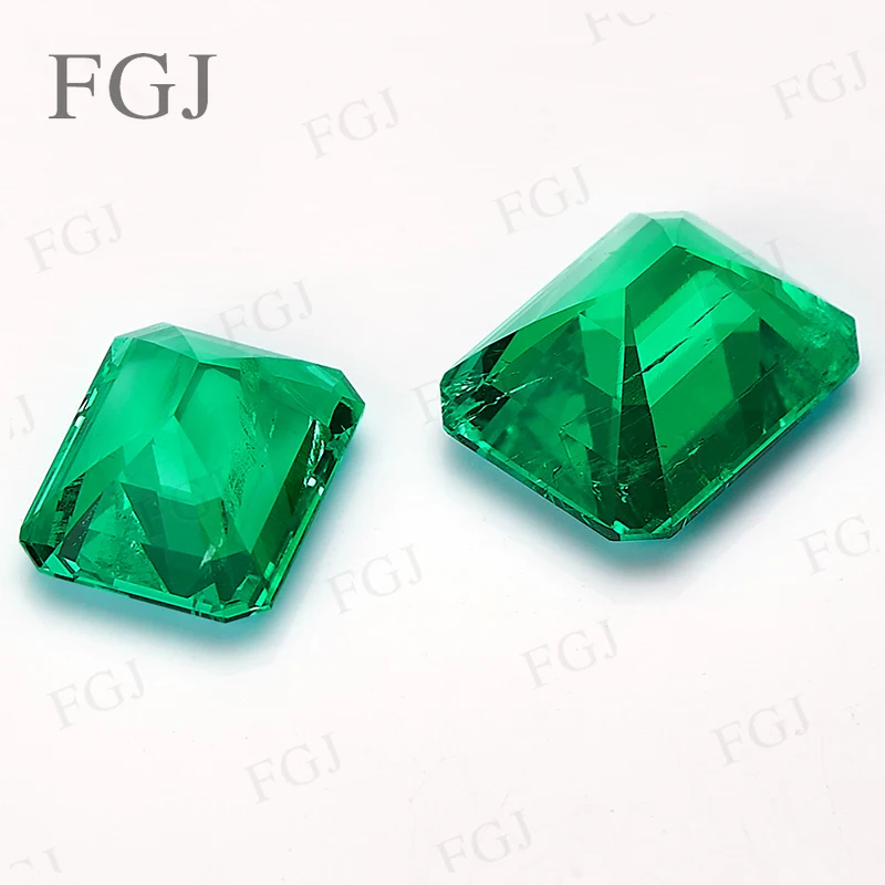 

Lab Grown Columbia Emerald Cut 6x8mm Charms Gemstone Advanced DIY Jewelry Rings Earrings Making With AGL Certificate Top Quality