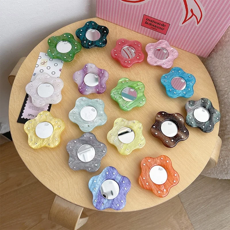 

Rhinestone Flower Mirror Smart Tok Phone Holder Griptok Finger Support For iPhone Samsung Universal Mount Socket Bracket