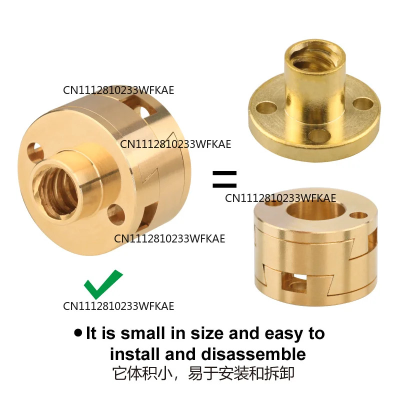 3D Printer NF T8 Oldham Coupling For BLV Voron Z-axis Screw Hot Bed