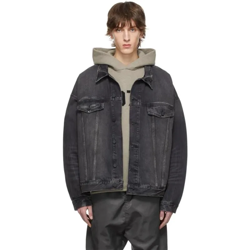 

Повседневные свободные джинсы Waed Jaet Верхняя одежда Весна Осень Молодежная мода с защитой от ветра Длинные свеви на пуговицах Классический цвет