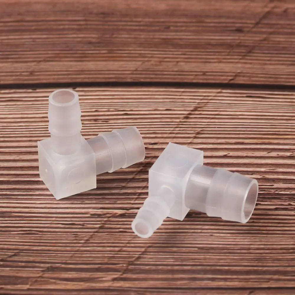 10Pcs New PP Plastic Elbow Connectors 4-20mm 90 Degree Aquarium Tank Fittings Transparent Pagoda Hose Joint Air Pump Aerator