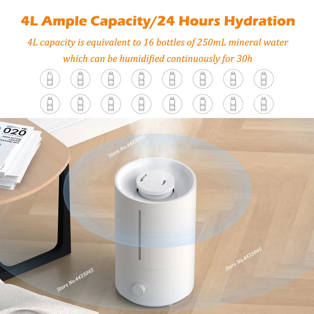 2022 New Xiaomi Mijia Humidifier 2 4L Water Tank air humidifiers XIAOMI Humidifier Mute For Office Home Bedroom Humidification