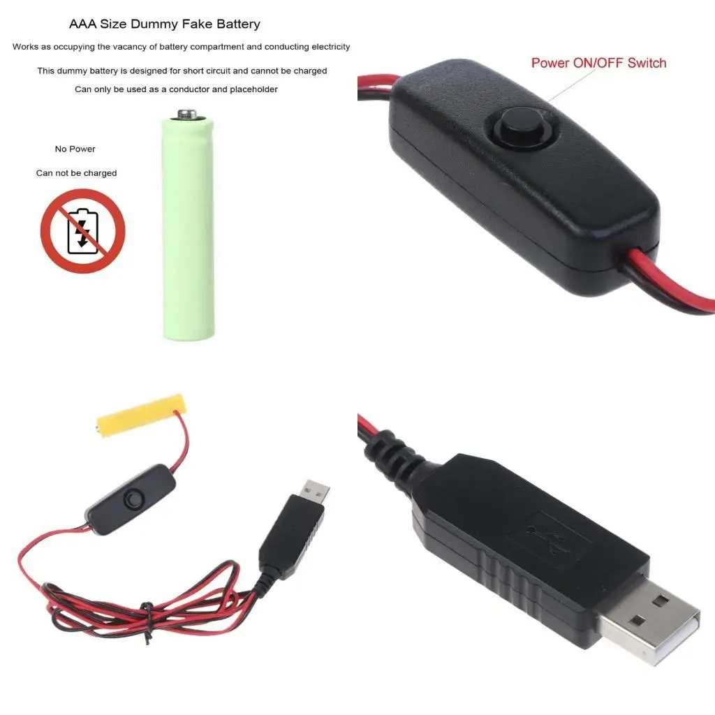 

R53C 4.5V AAA Battery USB Power Replace 3x 1.5V AAA Battery with Switch
