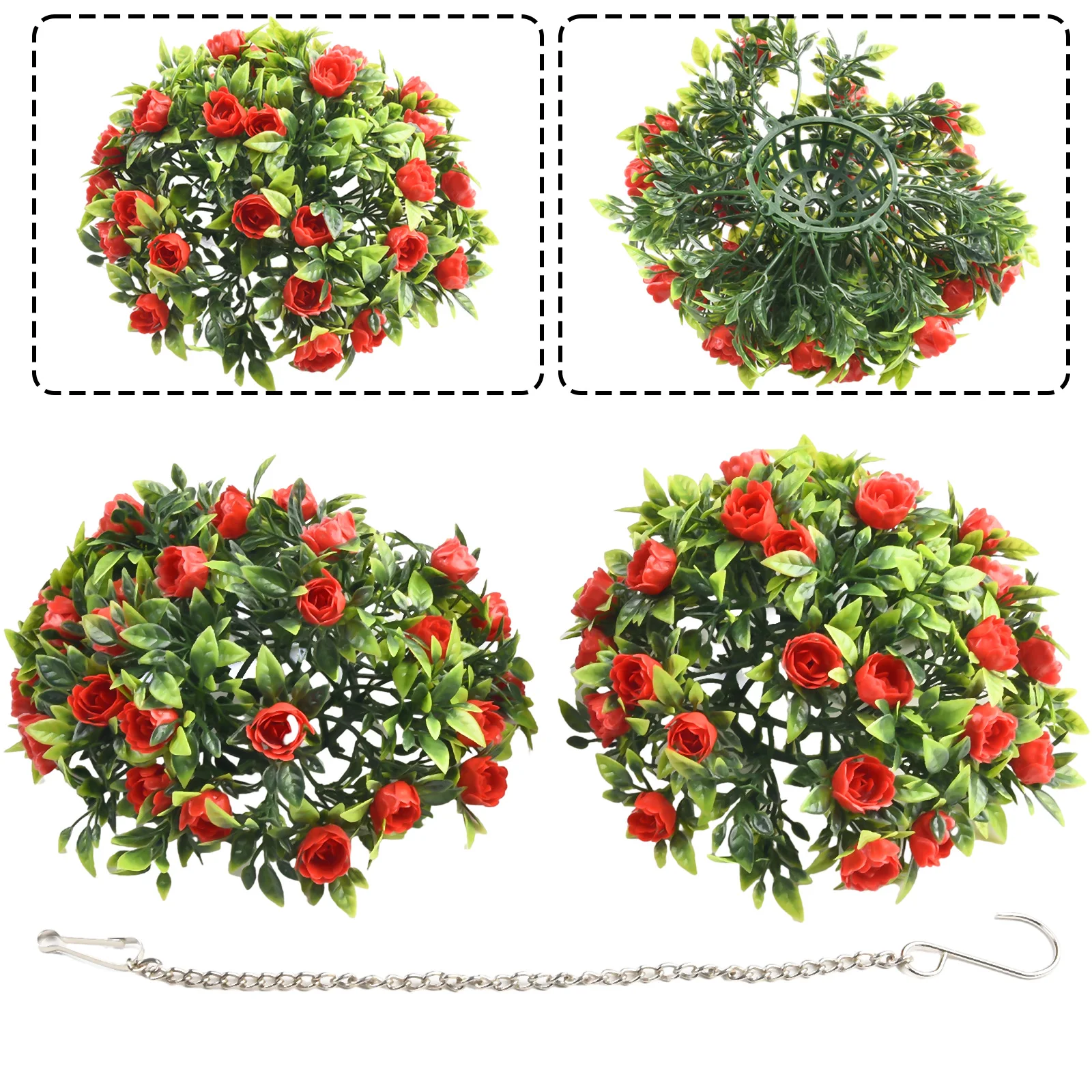 

High Quality Grass Ball Landscaping Wedding Basket Plant Topiary Hanging UV Stable 20/25cm Artificial Coffee Shop