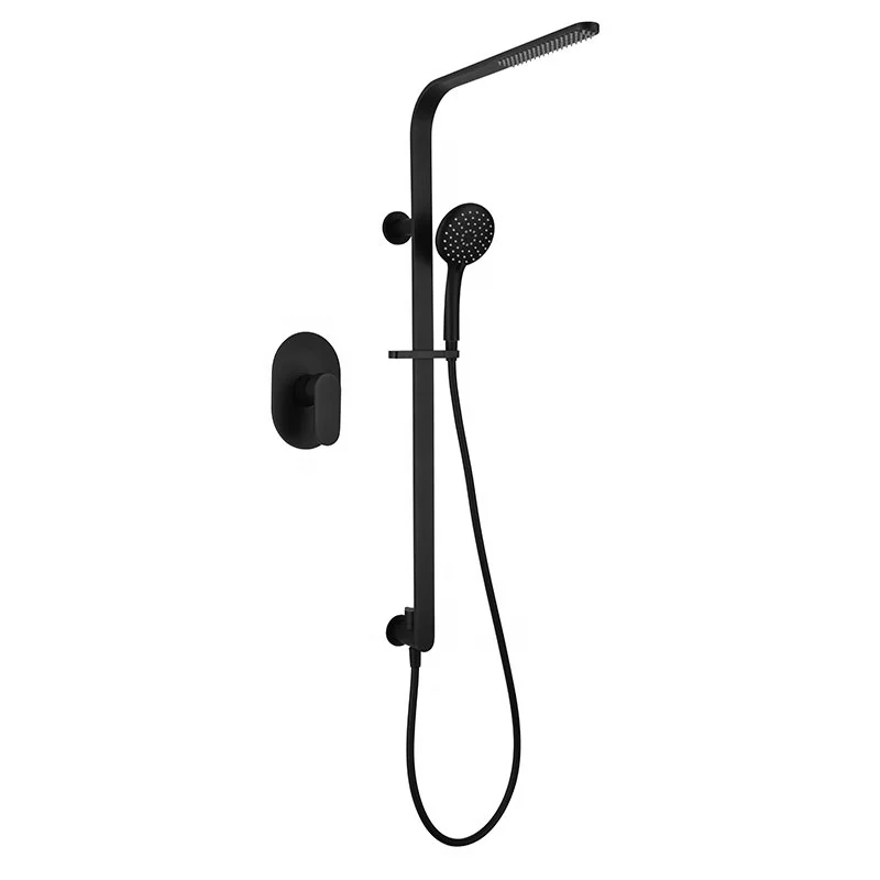 Factory Supply Matte Black Shower Bath Set Hot And Cold Water Mixer Valve Shower Faucet Set