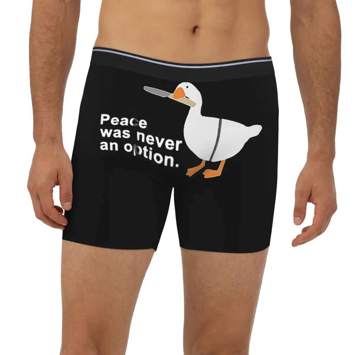 

Peace Was Never An Option Funny Untitled Goose Game Long Boxer Underpants Short Men Panties Underwear Homme Man Boyfriend Gifts