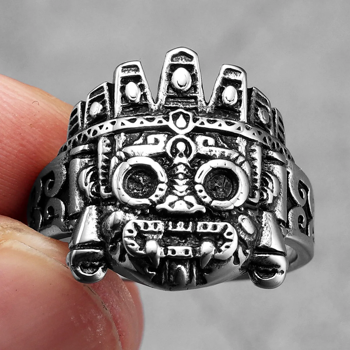 Vintage Totems Skull Men Rings Stainless Steel Women Jewelry Punk New In Rock Fashion Accessories Gift Wholesale Dropshiping