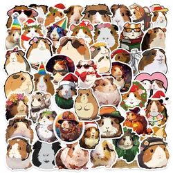 50pcs Christmas Cute Guinea Pig Stickers Pack Scrapbook Stationery Ipad Phone Laptop DIY Cartoon Sticker Journaling Materials