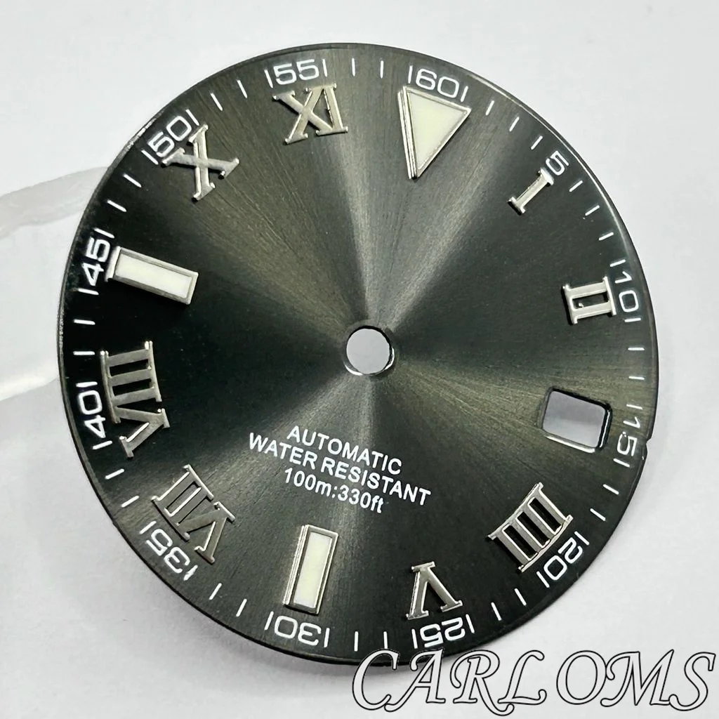 TOP 29mm NH35 NH36 4R35 4R36 Date Movement Gray Silver Gold Rose Gold Mark Sterile Luminous Watch Dial