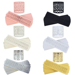 20pcs Black Gold Silver Color Hollow Out Paper Ring Napkin Holders Birthday Wedding Party Dinner Table Decoration Napkins Buckle