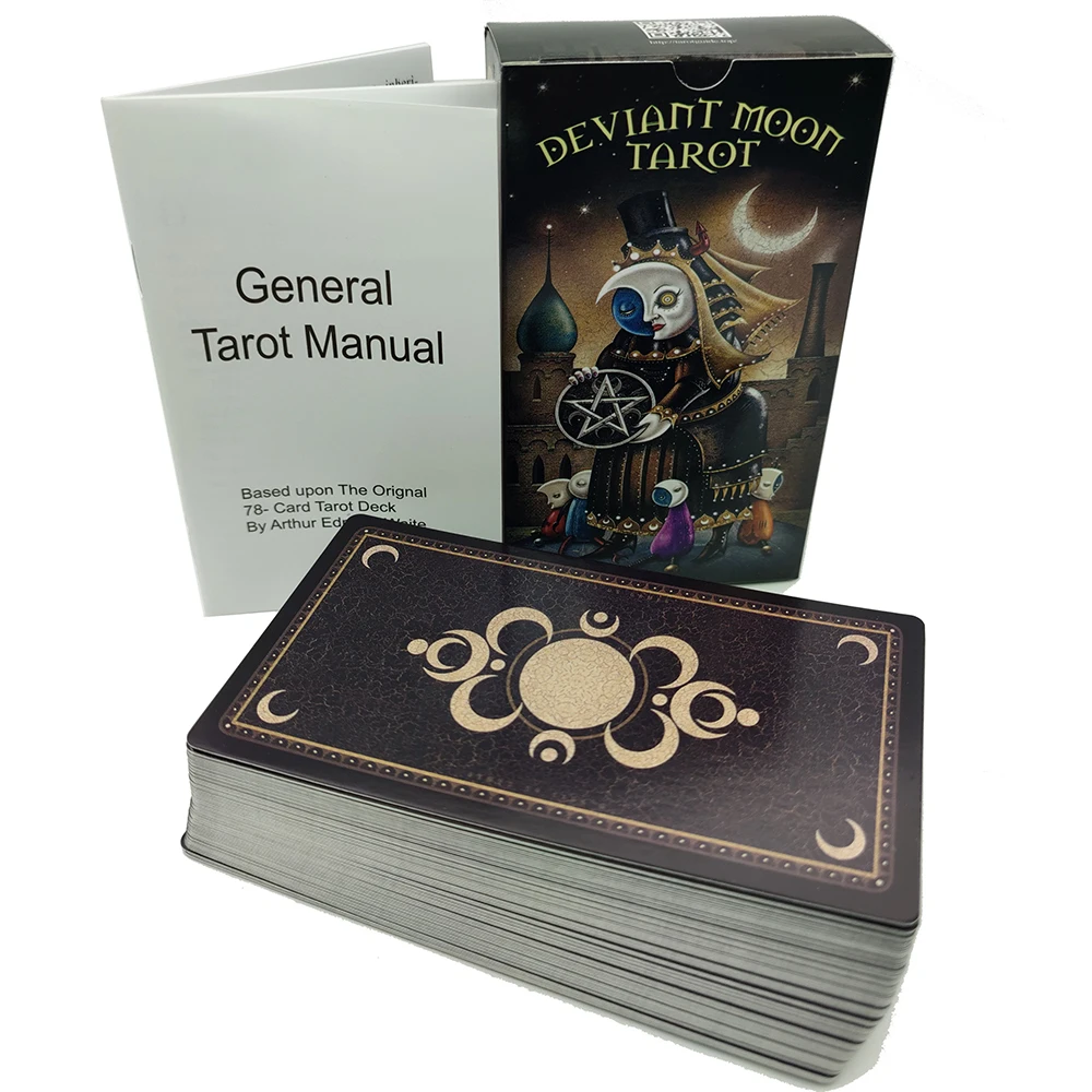 NEW 12X7CM Deviant Moon Divination Tarot Cards for Beginners .with Guidebook