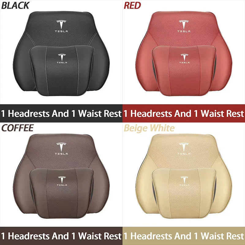

For Tesla Model 3 Model S Model X Model Y Roadster SpaceX Car Logo Seat Headrest Memory Cotton Cervical Spine Protection Pillow