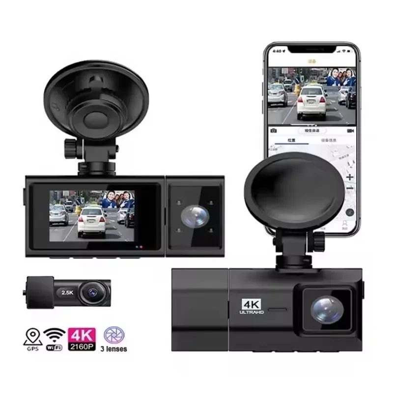 2025 Hot Sale 4K 2 Inch IPS Car Dash Cam with hd Night Vision Car Dvr Wifi Dash Camera for Car Black Box G-sensor