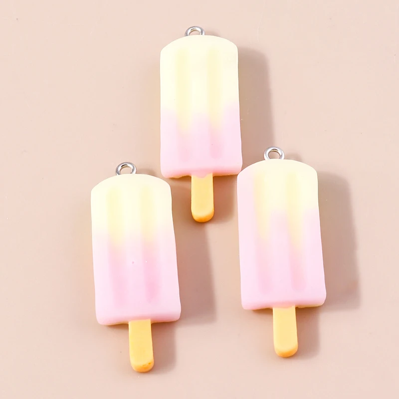 Leslie 10 Stück Harz-Charms in Farbverlauf-Optik, Eiscreme-Popsicle-Design, für Ohrringe, Halsketten, Anhänger, DIY-Schmuckherstellung, Zubehör – Detail 15