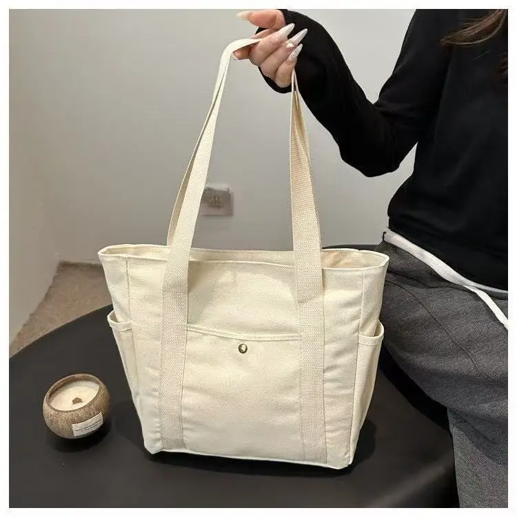 Canvas Shoulder Bag For Women Large Capacity Student Handbag_voghion.com