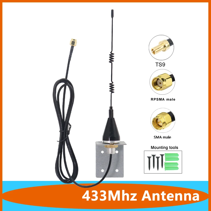 GWS Long Distace TS9 SMA RPSMA Lora 433Mhz Omni WiFi Antenna 10dbi Outdoor Waterproof Aerial For Omnidirectional LORAWAN