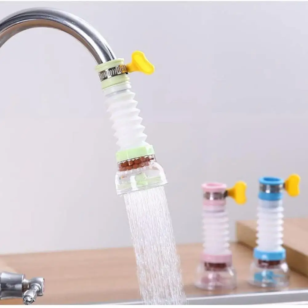 Kitchen Faucet Water Filter Telescopic Anti-splash 360 Degree Rotation Water Tap Connector Extender With Adapter
