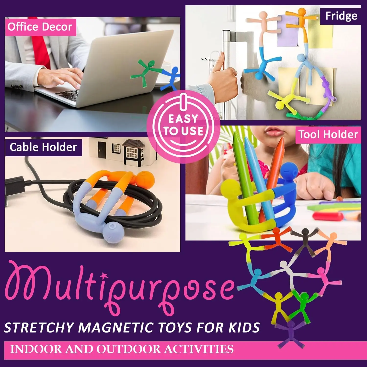 Magnetische Fidget-Figuren mit verbessertem Griff für Kinder von 3–8 Jahren und Kleinkindern |   10-teiliges Mehrzweck-Magnettenset in undurchsichtigen Farben für Reisen, Straße