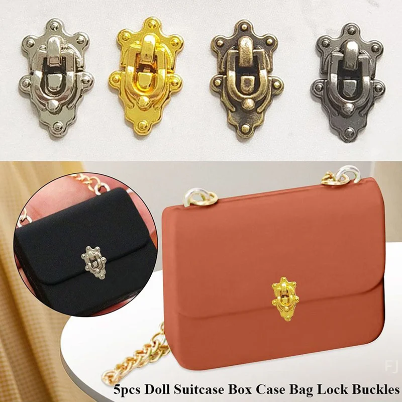 Mini Metal Crafts Locks, High-Quality, 5 pcs, 4 Colors; Ideal for DIY, Luggage, Trunk, or Doll Accessories