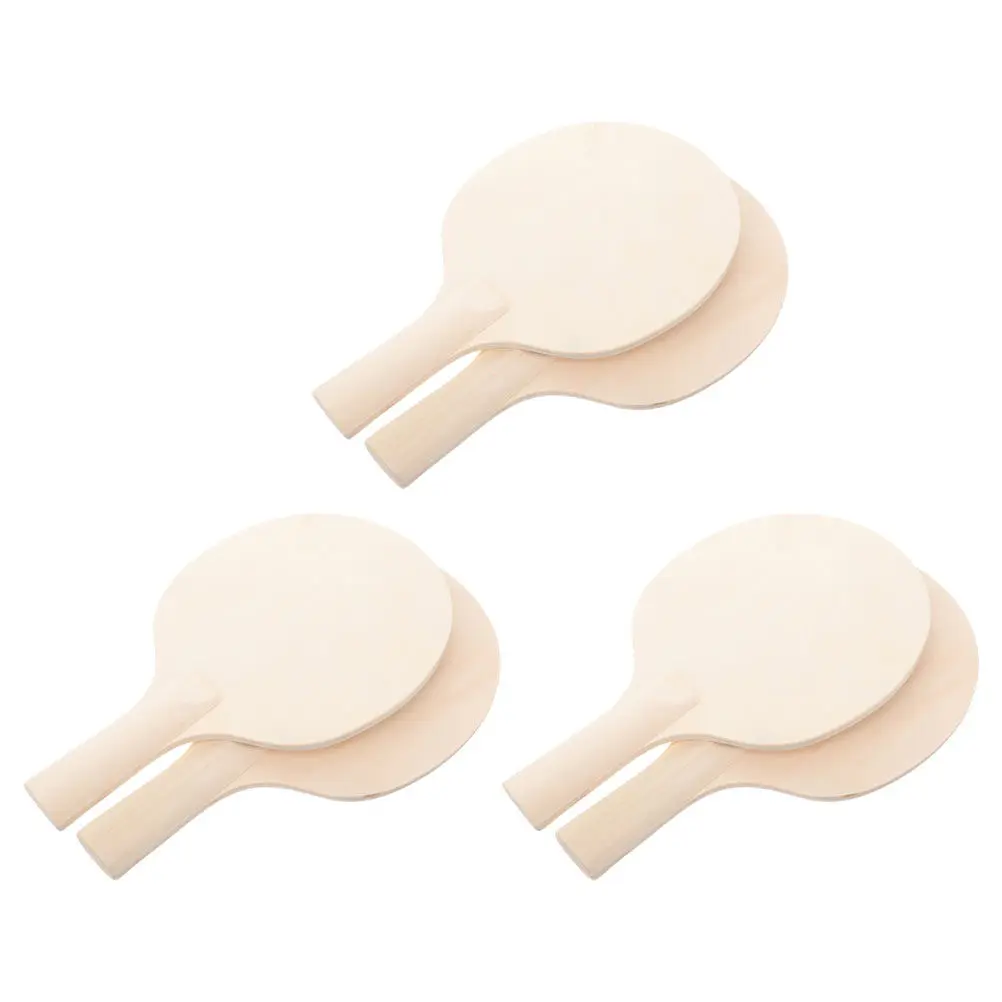 

6Pcs DIY Wooden Table Tennis Paddle Blanks Craft Kit Unpainted Lightweight Stable for Custom Art Sports Practice