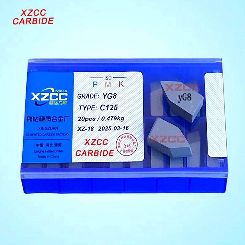 China Cemented Carbide Brazed Tips YG6 YG8 YT14 P20 C109 C125 for Welding Inserts