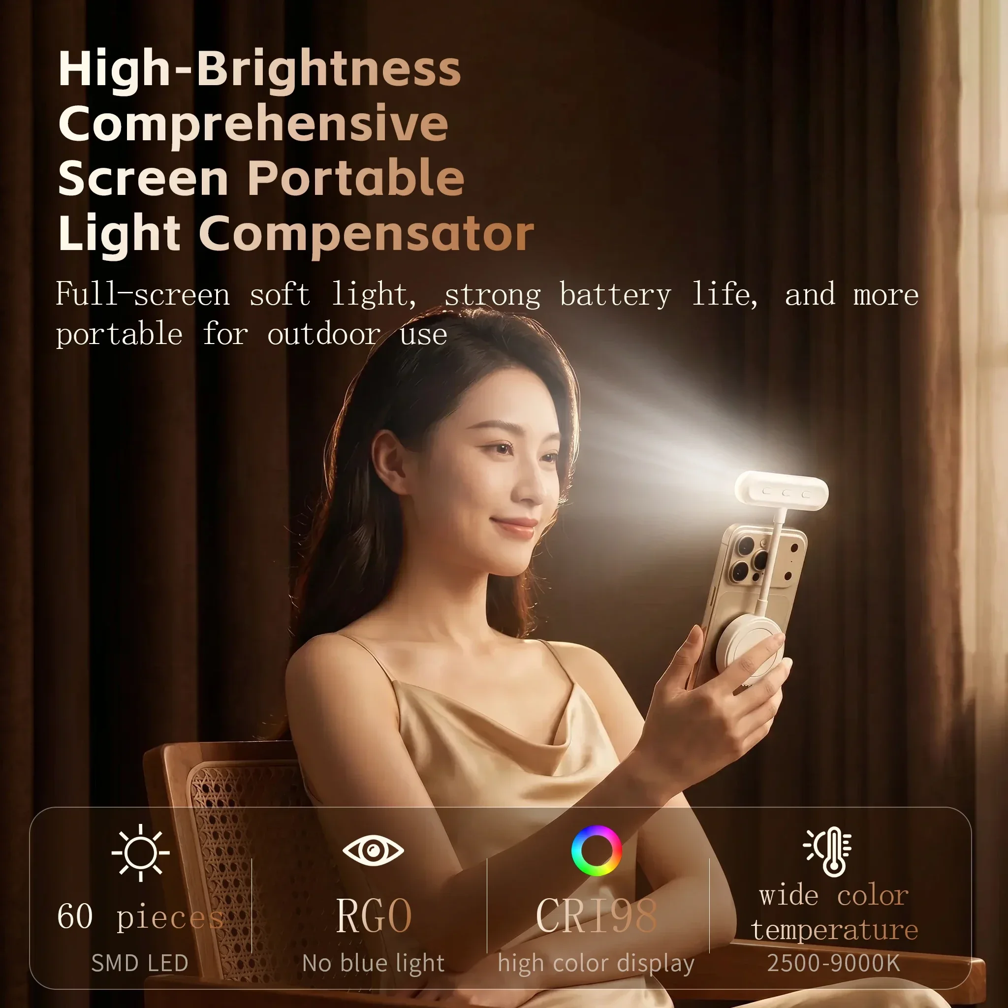 Magnetic Gooseneck Fill Light Portable Phone Selfie Beauty Lamp Eye Caring Reading Light Adjustable Magnetic Holder Stand Tools