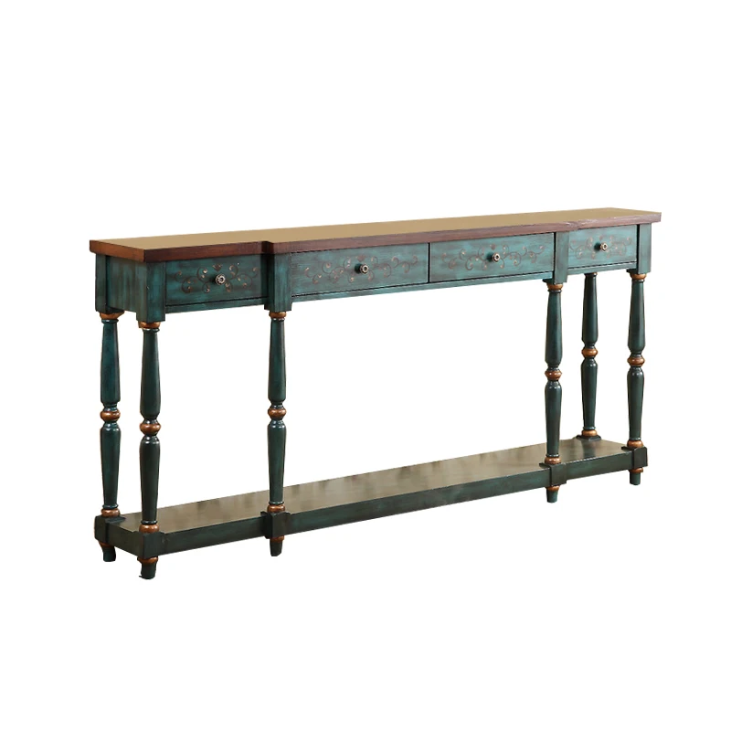 

Classical Painted European Style Console Tables Hallway Storage Table Strip Long Table