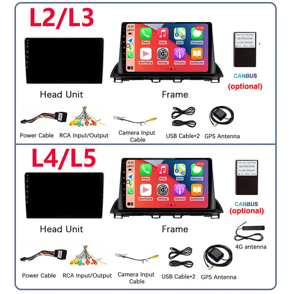 Android 13 Carplay Auto For Mazda 3 Axela 2013 - 2019 Car Radio Multimedia Video Player Navigation GPS No 2Din 2 Din DVD DSP 4G