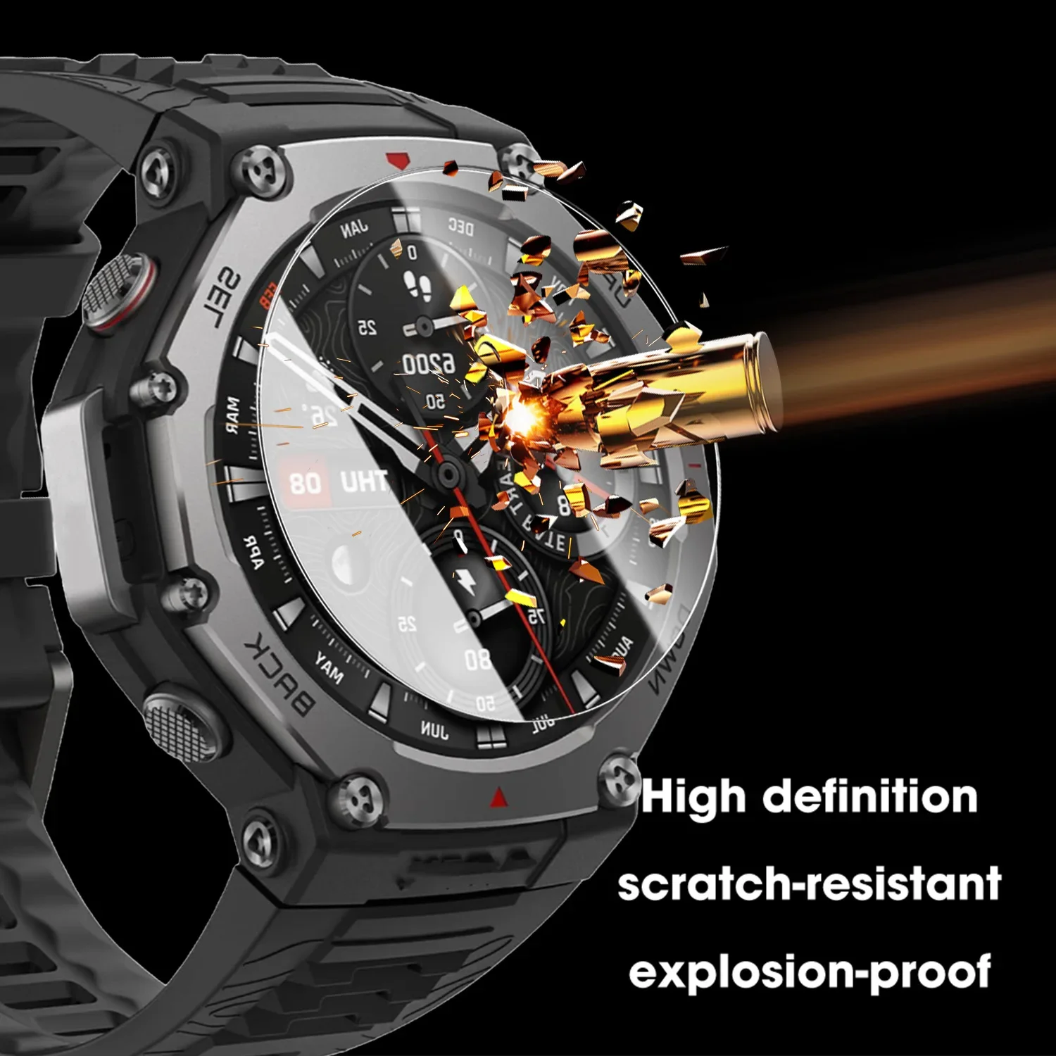 For Amazfit T-Rex 3 Pro Tempered Glass Screen Protectors with Auto-alignment Install Kit Smartwatch Films for Amazfit T-Rex 3Pro view 5