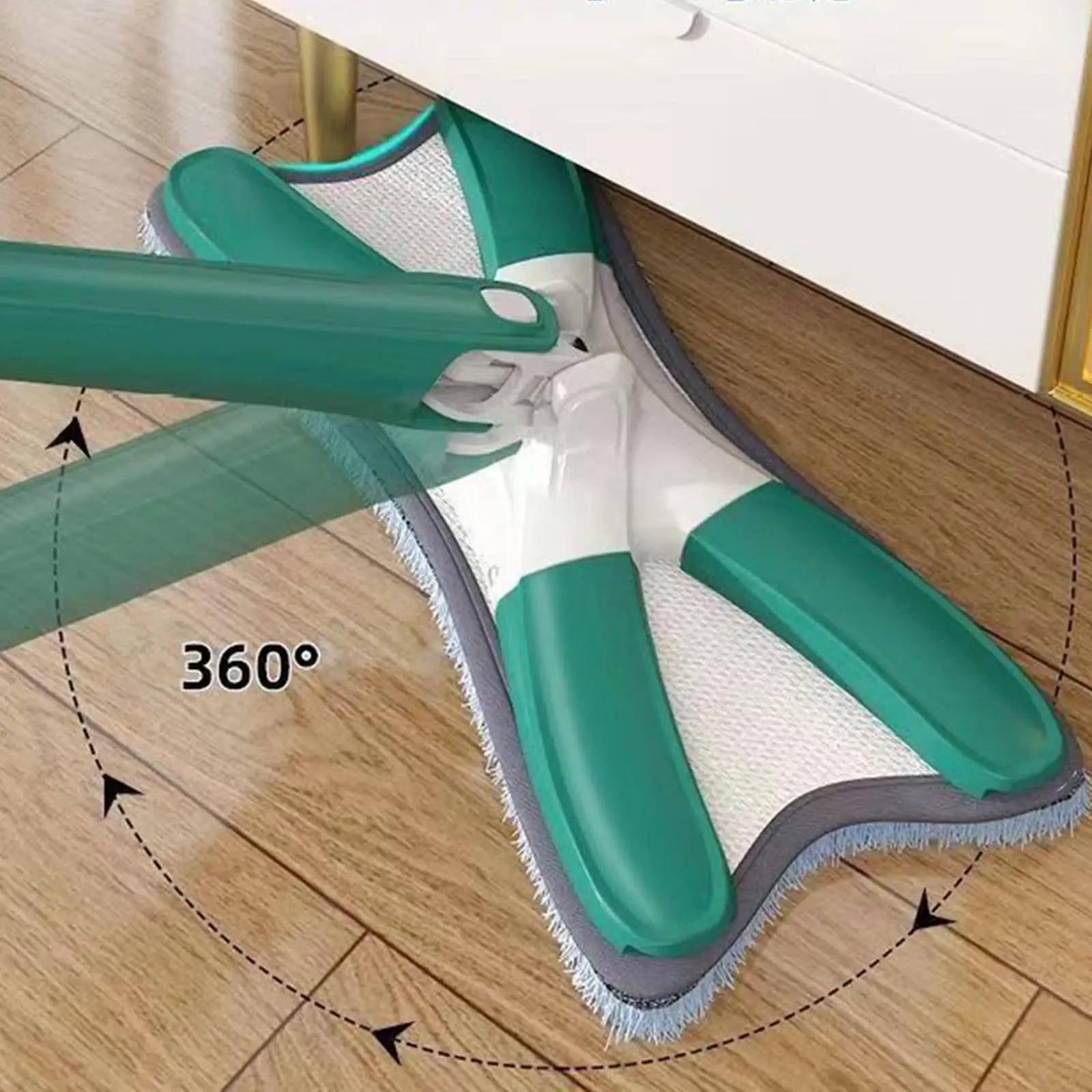 Wet and Dust Flat Mopping with Handle Mop and Reusable Microfiber Pads for Hardwood Vinyl Laminate Tile Floor Cleaning