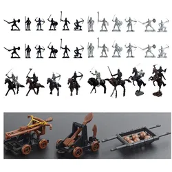 42 Pieces Knight & Horses Soldier Toys Middle Ages Army Infantry Archer Warriors Sword and Shield Swordman Archaic