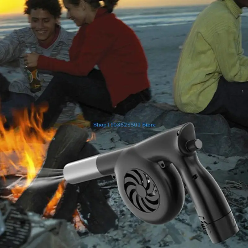 مروحة الشواء منفاخ هواء كهربائي لاسلكي قابل لإعادة الشحن لشواية النزهة والنار 400D #3