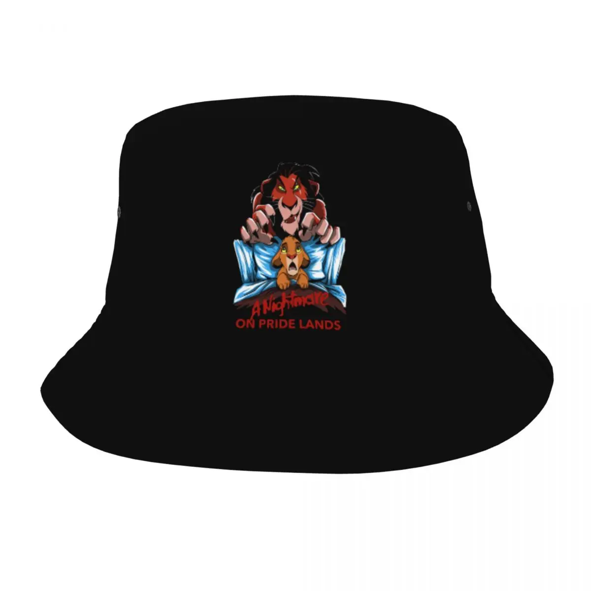 

The Lion King Nightmare On Pride Lands Bucket Hats for Women Men Sun Hat Casual Foldable for Camping Fishing Fisherman Caps