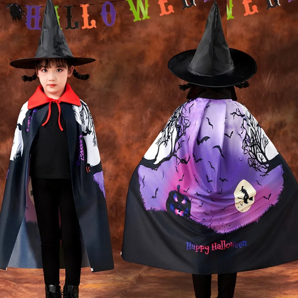 

Funny Hooded Cape Halloween Cloak Fantasy Novelty Wizard Cloak Mystical Priest Costume Children