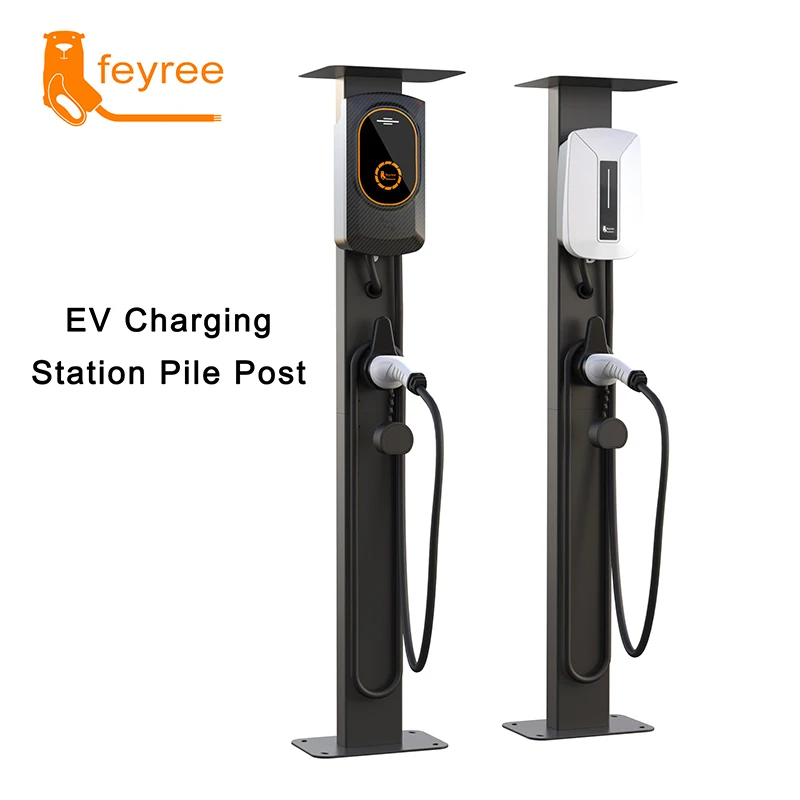 Electric Vehicle Charging Station Pile Post Upright Post Wall Mounted for Wallbox Type1 Type2 Charger