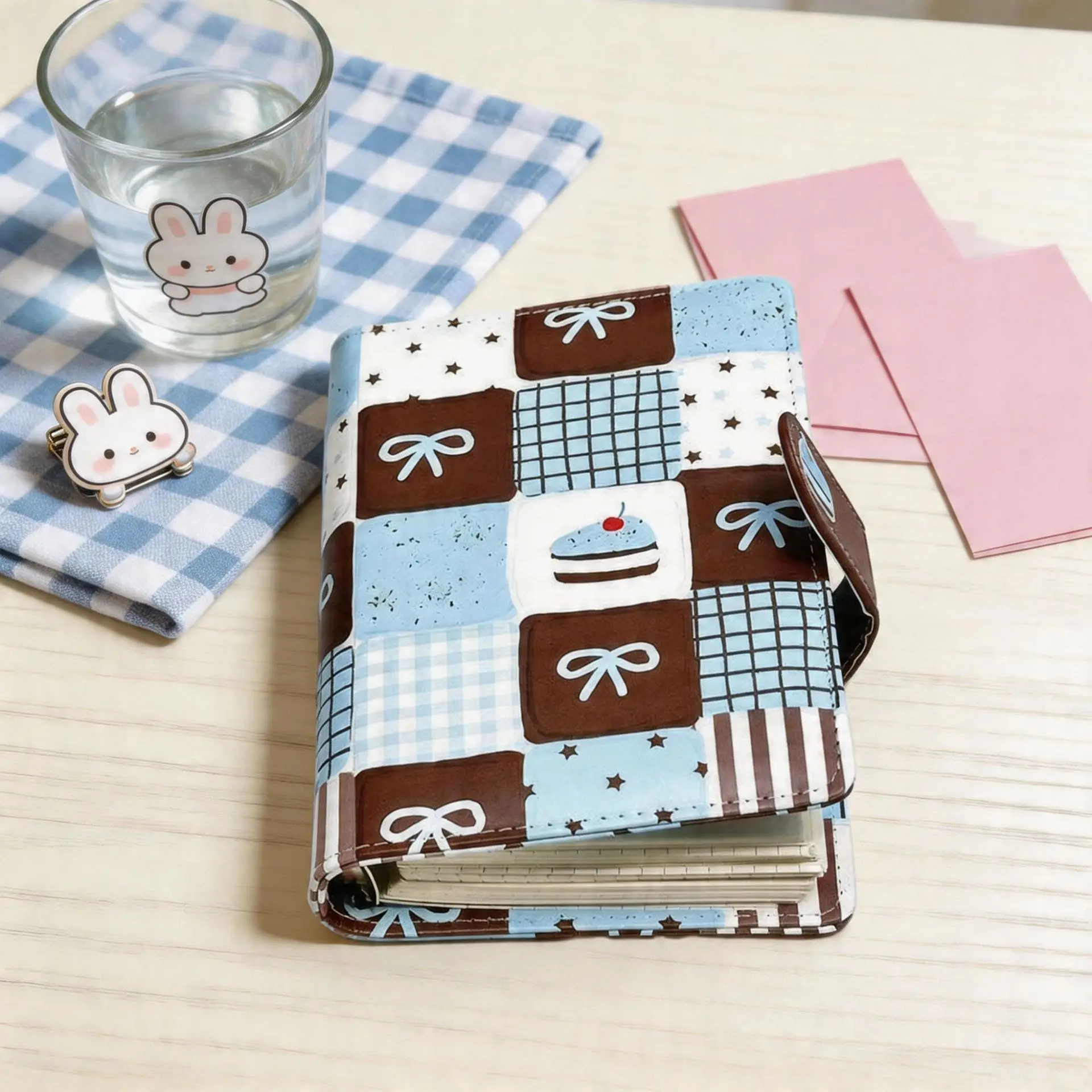 A6 Blue Loose Leaf Notebook With Magnetic Buckle  DIY Binder Photocards Collect Book Diary Agenda Planner Cover Album Stationery - view 3