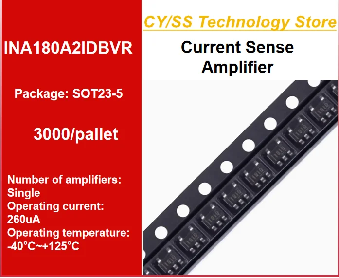 3000pcs/tray original 1A8D INA180A2IDBVR package SOT23-5 new current sense amplifier chip