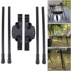 Folding Workbench Legs Metal Foldable Camping Table Legs Adjustable Height Coffee Table Legs Outdoor Travel Camping Equipment