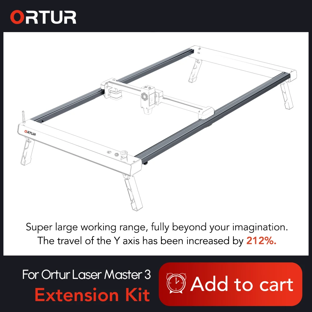 ORTUR OLM3 Y-axis Extension Kit Upgrade Profile Rail Expand Increase Larger Working Area 850x400mm Engraver Cutter Machine Parts