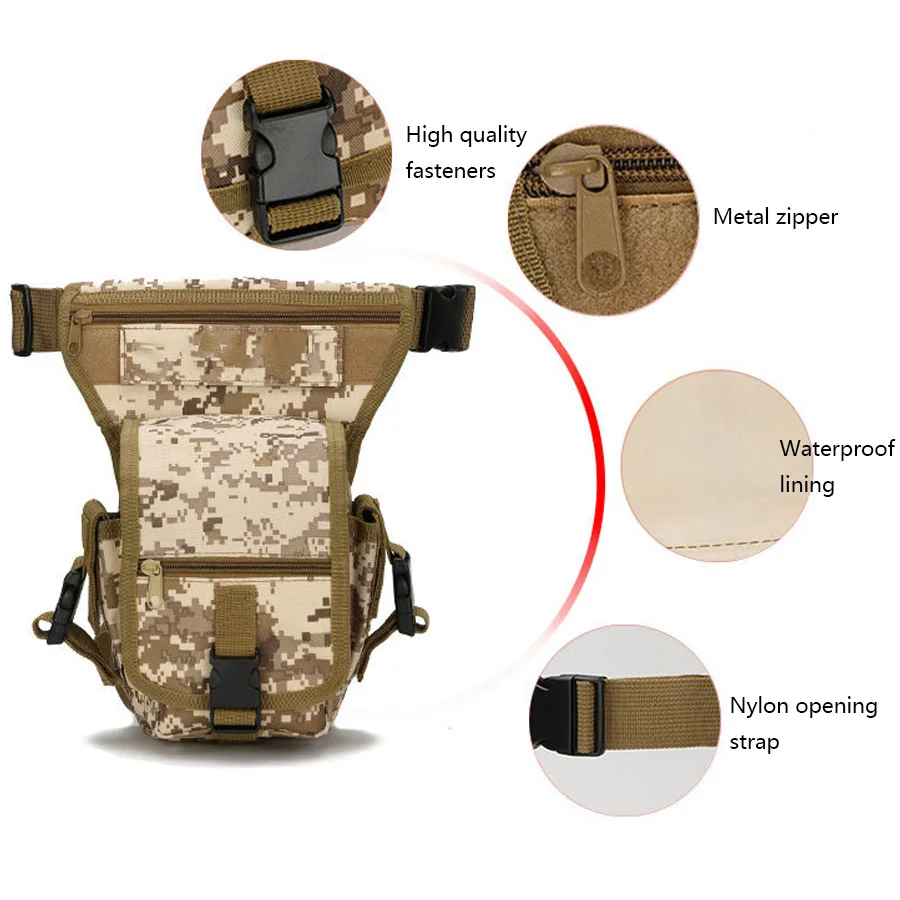 Outdoor multifunctional leg bag training leg bag training waist bag military fan cycling leg hanging bag waterproof camouflage b