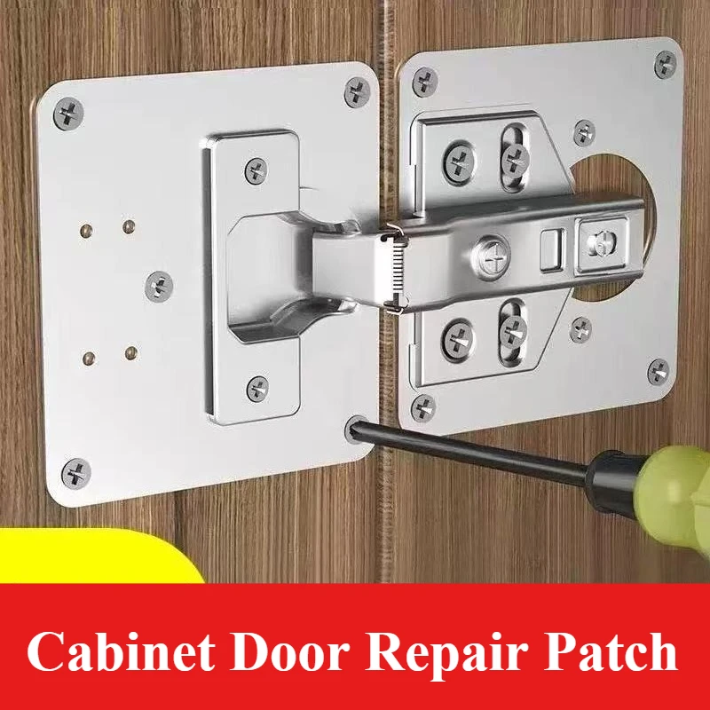 Thickened stainless steel mounting plate, cabinet door repair panel, practical tool for damaged aircraft-style door panels