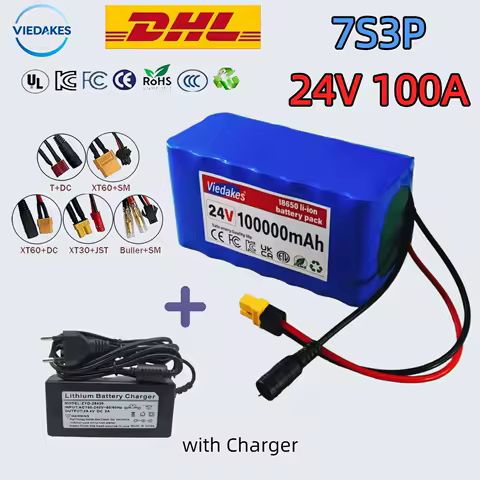 🔥New electric wheelchair lithium battery, mobile battery, BMS protection, 7s3p, 24V, 100Ah, 18650 lithium battery, 29.4V